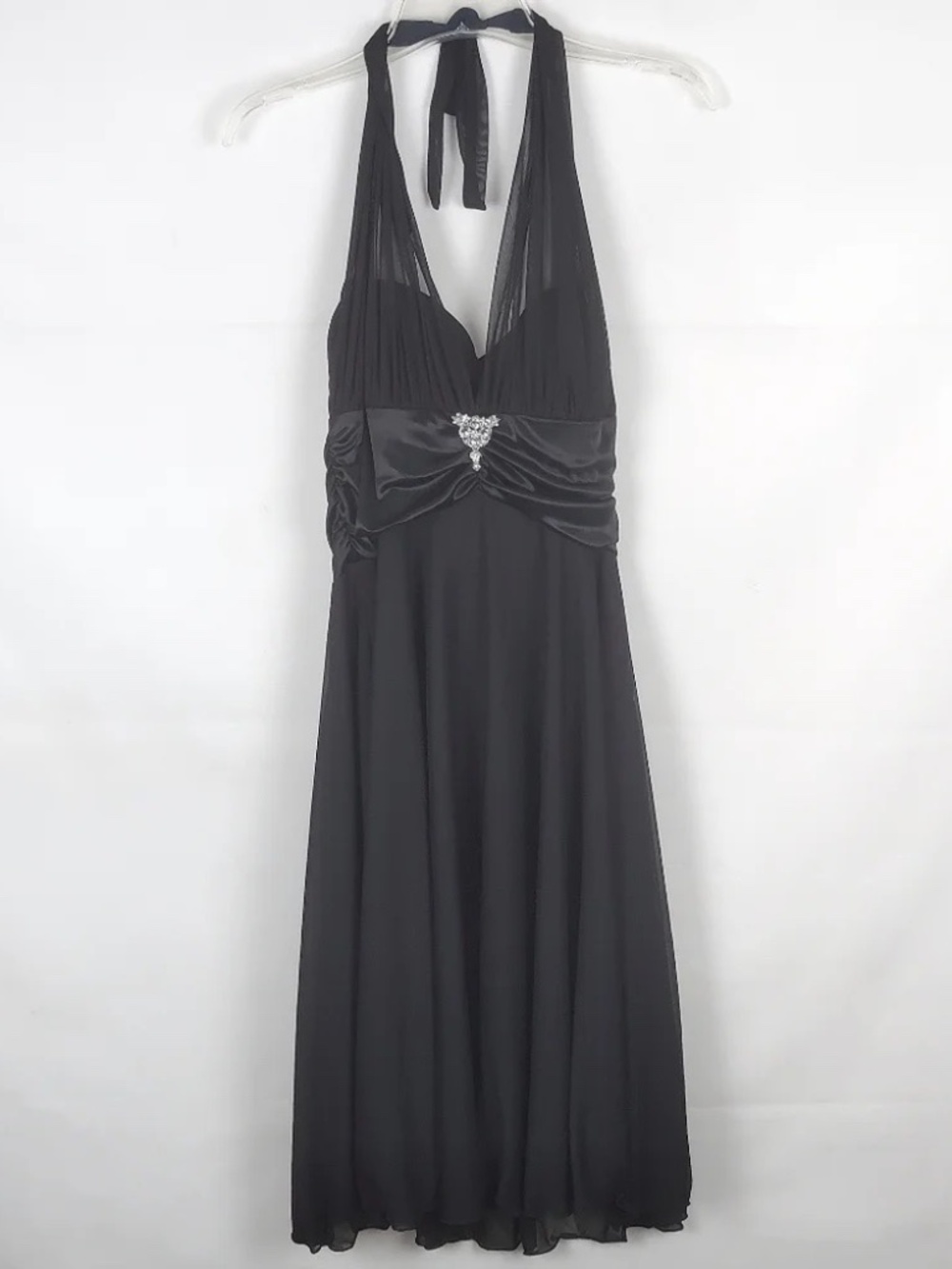 Vintage XOXO Halter Maxi Dress Size L Elegant Formal Cocktail Party Glam Glamour